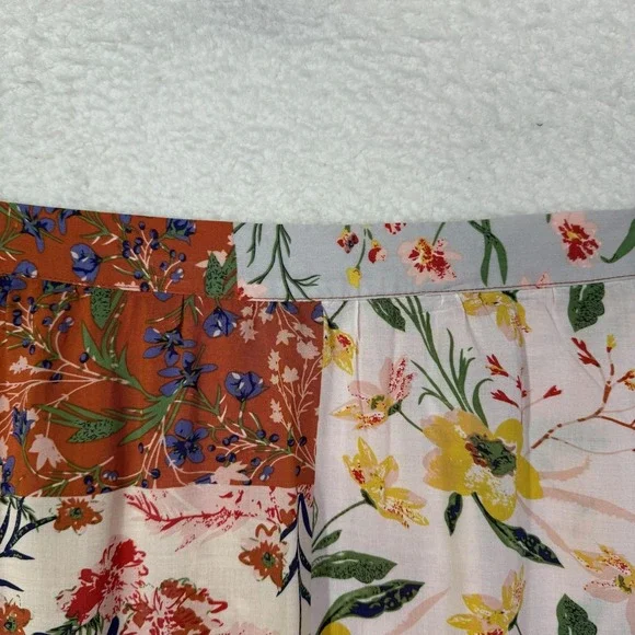 T Tahari Skirt Small Medium Multi Floral Patchwork Tiered Maxi Boho A-Line - Picture 2 of 13
